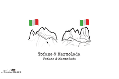Alaskan Maker KOZARCA za žgano pijačo s topografijo Tofane in Marmolada AMTOPO-TOMA