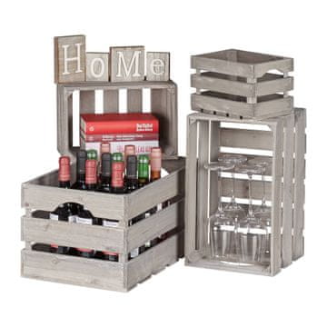 Northix Shabby lesena škatla - set 4