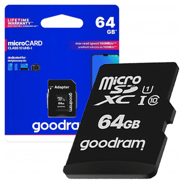 GoodRam KARTA PAMIĘCI GOODRAM MICROSD 64GB (M1AA-0640R12)