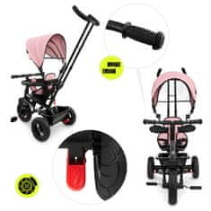 HyperMotion Otroški tricikel z vrtljivim sedežem in tremi kolesi - nosilnost 20 kg, ročaj 95–101 cm nastavljiv, brez zračnic, od 1 do 4 let