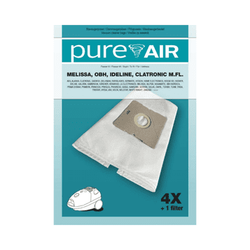 Pure Air Vrečke za sesalnike MELISSA, OBH, IDELINE, CLATRONIC - 4 vrečke + filter