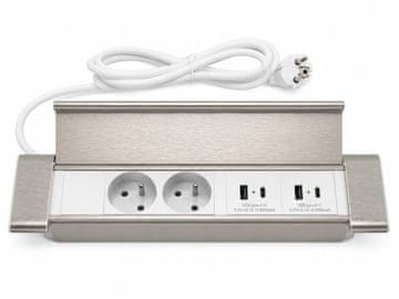 IN Vgradna vtičnična letev IN 553048 z 2 vtičnicama in 2xUSB A+C
