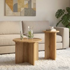 Vidaxl Komplet stranskih mizic 2 szt. Artisan hrast Inženirski les