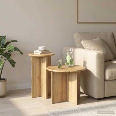 Vidaxl Komplet stranskih mizic 2 szt. Artisan hrast Inženirski les