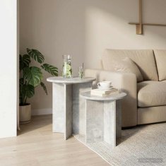 Vidaxl Komplet stranskih mizic 2 szt. Betonsko siva Konstruirano leseno