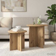 Vidaxl Komplet stranskih mizic 2 szt. Artisan hrast Konstruirano leseno