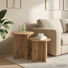 Vidaxl Komplet stranskih mizic 2 szt. Artisan hrast Konstruirano leseno