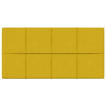 Vidaxl Stenska glavna postelja 12 szt. Rumena 60 x 30 cm Žamet