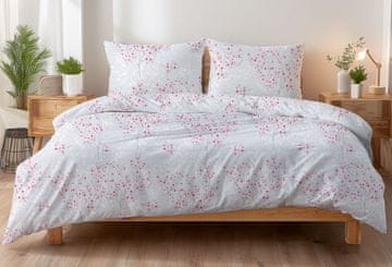 shumee Posteljnina 160x200 siva roza češnjev cvet sakura