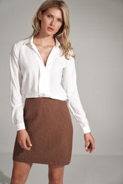 Figl Elegantno rjavo trapezoidno mini krilo M723 velikost XL