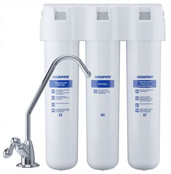 Aquaphor Filter za pod umivalnikom Aquaphor Crystal H, zmanjšuje vodni kamen, 3-stopenjska filtracija do 6000 l