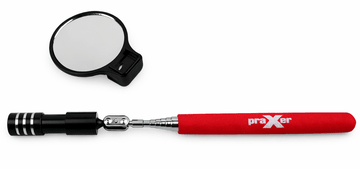 PRAXER Teleskopsko inšpekcijsko ogledalo PRAXER z LED diodo in magnetom 53 mm, ročaj 740 mm