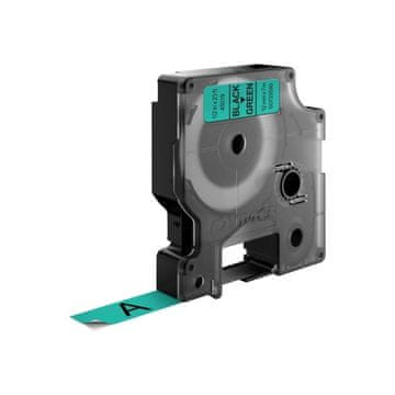 Dymo Dymo 45019 (S0720590) etiketni trak 12 mm x 7 m, črn na zelenem napisu