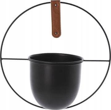 Koopman Viseči kovinski cvetlični lonček, črn, 30 cm, 1 kos.