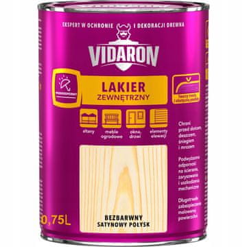 Vidaron VIDARON zunanji lak za les, brezbarven, satenast sijaj, 0,75 l
