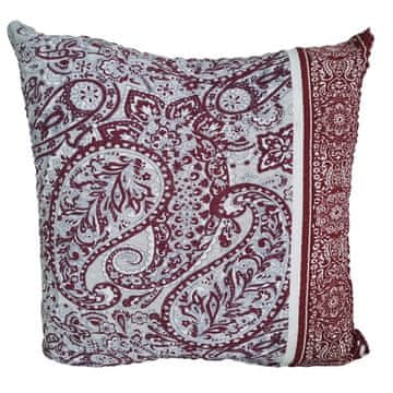 shumee Prevleka za vzglavnik seersucker 40x40, bordo, bela, siva, paisley ornamenti