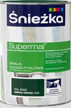 Śnieżka Śnieżka Supermal oljno-ftalni emajl za les, kovino, temno zelena, mat 0,8 l