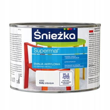 Śnieżka Śnieżka Eko Supermal akrilni emajl beli polsijajni 0,4L