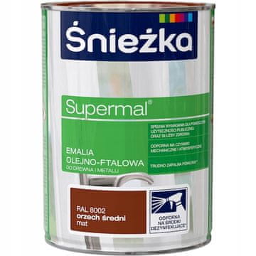 Śnieżka Śnieżka Supermal oljno-ftalni emajl les kovina oreh srednje mat 0,8L