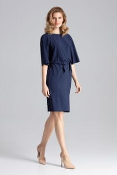 Figl Elegantna temno modra obleka - poletna obleka, moderen dizajn, M656, velikost S