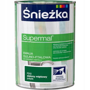 Śnieżka Śnieżka Supermal oljno-ftalni emajl mint zelena sijaj 0,8L
