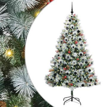 Vidaxl Umestno božično drevo z LED lučmi Zelena in bela 210 cm