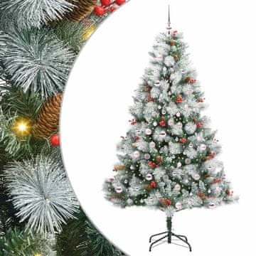 Vidaxl Umestno božično drevo z LED lučmi Zelena in bela 210 cm