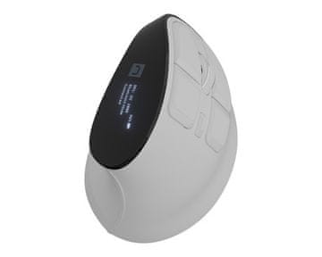 Natec EUPHONIE PRO brezžična miška, 9 gumbov, OLED zaslon, USB-C, bela