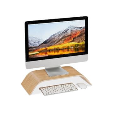 Northix Stojalo za monitor bambus ukrivljeno ergonomsko leseno