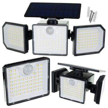 LAMPA IZOXIS 24633 Solarna zunanja LED svetilka 167 LED, 500lm, s senzorjem gibanja in mraka