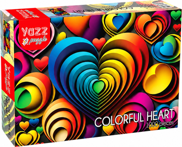 YAZZ Puzzle Barvna srca 1000 kosov
