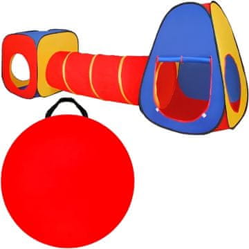 Kruzzel Otroški igralni šotor 3v1 s tunelom 28x94x70 cm