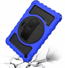 Nikcorp Ovitek za iPad 10.2 s držalom za pisalo in 360° vrtljivo stojalo, trislojna zaščita polikarbonat silikon, nastavljiv ročni pas, modra