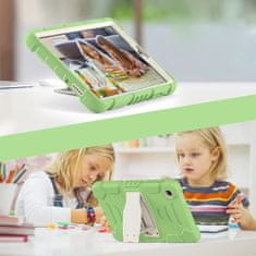Nikcorp Ovitek za Samsung Galaxy Tab A8 10,5 pancerni s stojalom Ovitni tridelna oklepjena zaščita silikon umetna masa dostop do gumbov in priključkov zelen 10.5