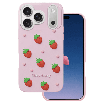 Onasi Jagoda silikonski ovitek za iPhone 17 Pro / iPhone 18 Pro - roza