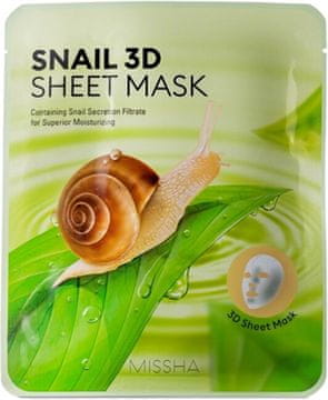 MISSHA Polžev izvleček Hidratantna maska za obraz Snail 3D (listna maska) 23 g