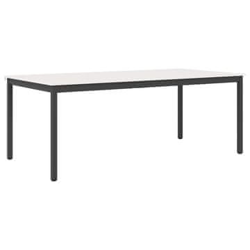 Vidaxl Jedilna miza Bela 200 x 100 x 75 cm Masivno borovo les