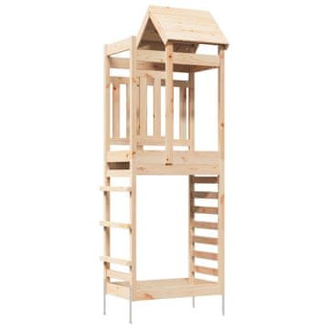 Vidaxl Igralna stolpnica Rjava 52,5 x 85 x 238 cm Masivno borovo les