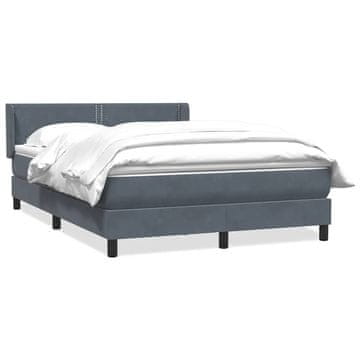 Vidaxl Box spring posteljni z vzmetnico temno siv 160x210 cm žamet