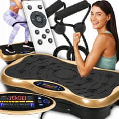 Dexxer LCD fitnes platforma za vibracijsko vadbo z dodatki do 150kg zlata