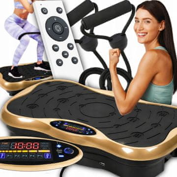 Dexxer LCD fitnes platforma za vibracijsko vadbo z dodatki do 150kg zlata
