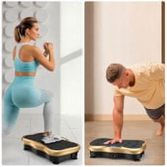 Dexxer LCD fitnes platforma za vibracijsko vadbo z dodatki do 150kg zlata