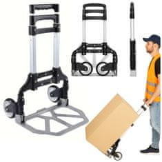 Lahek zložljiv aluminijast skladiščni transportni voziček 70 kg