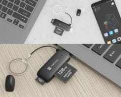 Natec SCARAB C čitalnik spominskih kartic, konektor USB-C, max 2TB, črni