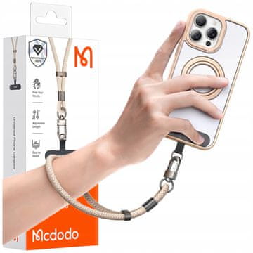 Mcdodo MCDODO VRVICA ZA TELEFON ZA ROKO UNIVERZALNI VLOŽEK MOČNA DEBEL BEŽ 6 MM