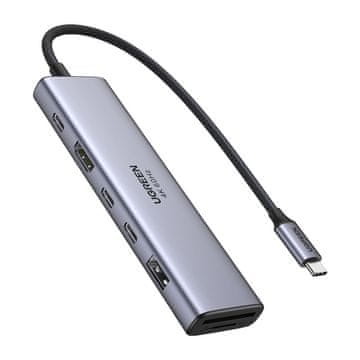 Ugreen Razdelilnik/adapter Ugreen Revodok 7v1 USB-C na 2x USB-C 3.2, USB-A 3.2, HDMI 4K 60Hz, SD/TF, PD 100W