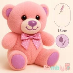 1 to 3 BAMBLY MEDVEDEK PLIŠASTA IGRAČA ZA DOJENČKA, ROZA, 15 CM, MEHKA