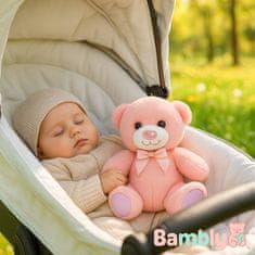 1 to 3 BAMBLY MEDVEDEK PLIŠASTA IGRAČA ZA DOJENČKA, ROZA, 15 CM, MEHKA