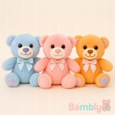 1 to 3 BAMBLY MEDVEDEK PLIŠASTA IGRAČA ZA DOJENČKA, ROZA, 15 CM, MEHKA