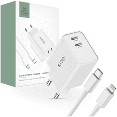 Tech-protect POLNILEC ZA TELEFON TECH-PROTECT 35W PD 2 VHODA ZA LIGHTNING KABEL BEL